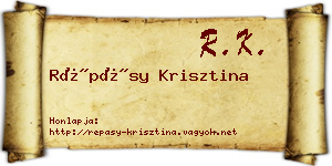 Répásy Krisztina névjegykártya
